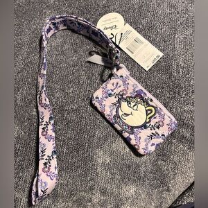 Vera Bradley Beauty and the Beast Disney Zip ID on Lanyard with Mrs. Potts
